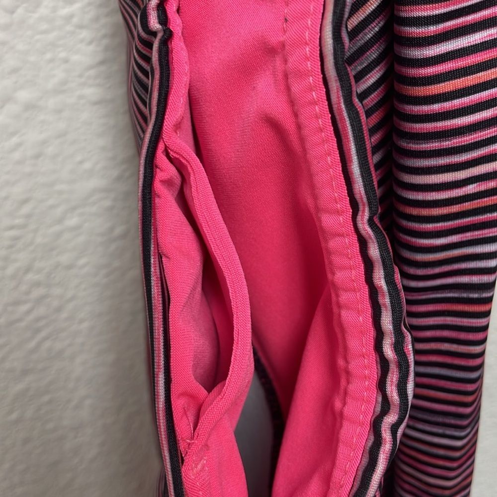 RBX Women’s Large Pink and Black Striped Capri Leggings - Picture 6 of 8